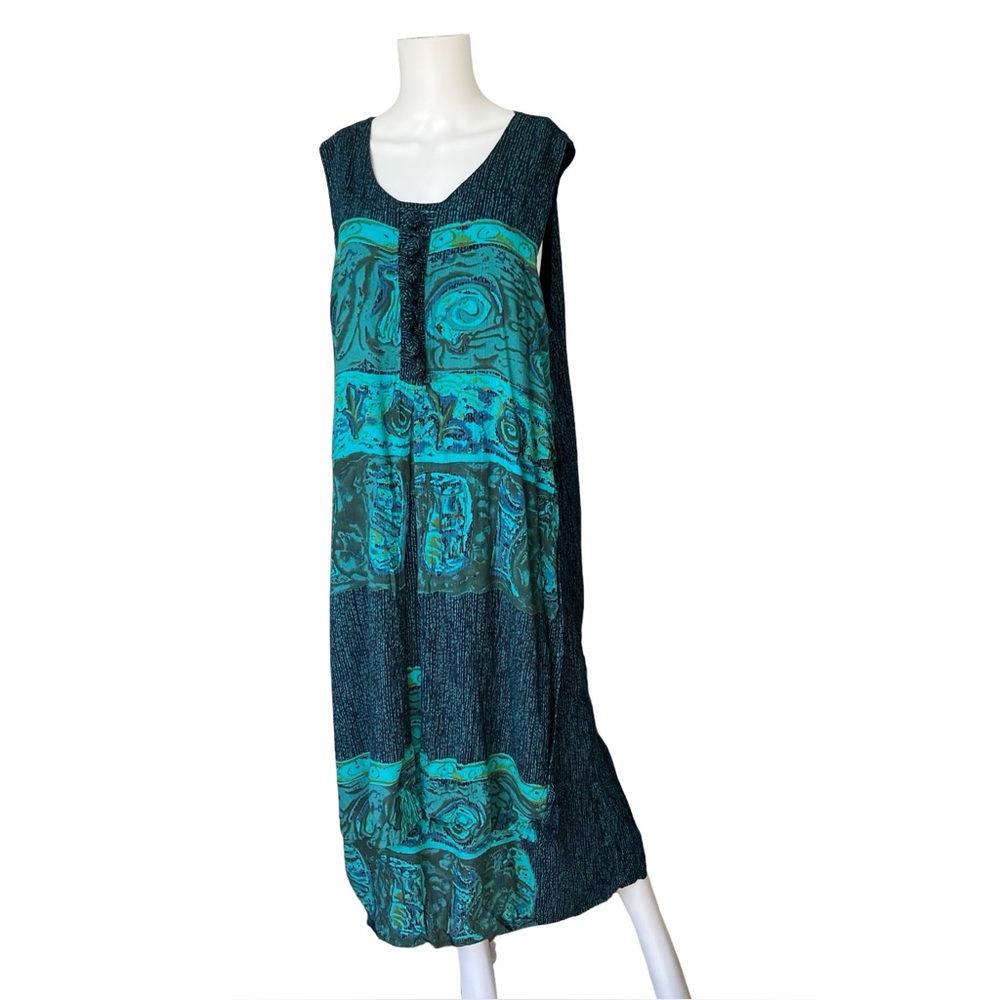 Vintage Hilo Hattie island Collections Midi Dress Sleeveless Womens Size XL